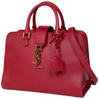 Saint Laurent Paris Baby Cabas 2-Way Shoulder Bag Leather Red