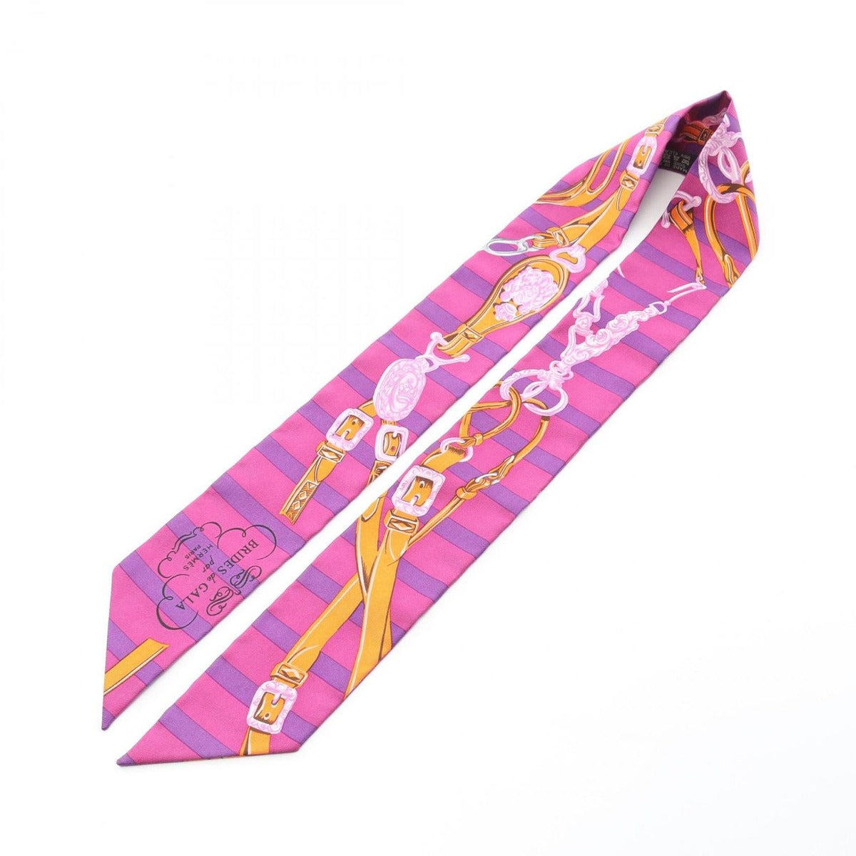 Hermes Scarf Twilly Brides de Gala Silk Purple Multi-color — view 2