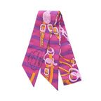 Hermes Scarf Twilly Brides de Gala Silk Purple Multi-color