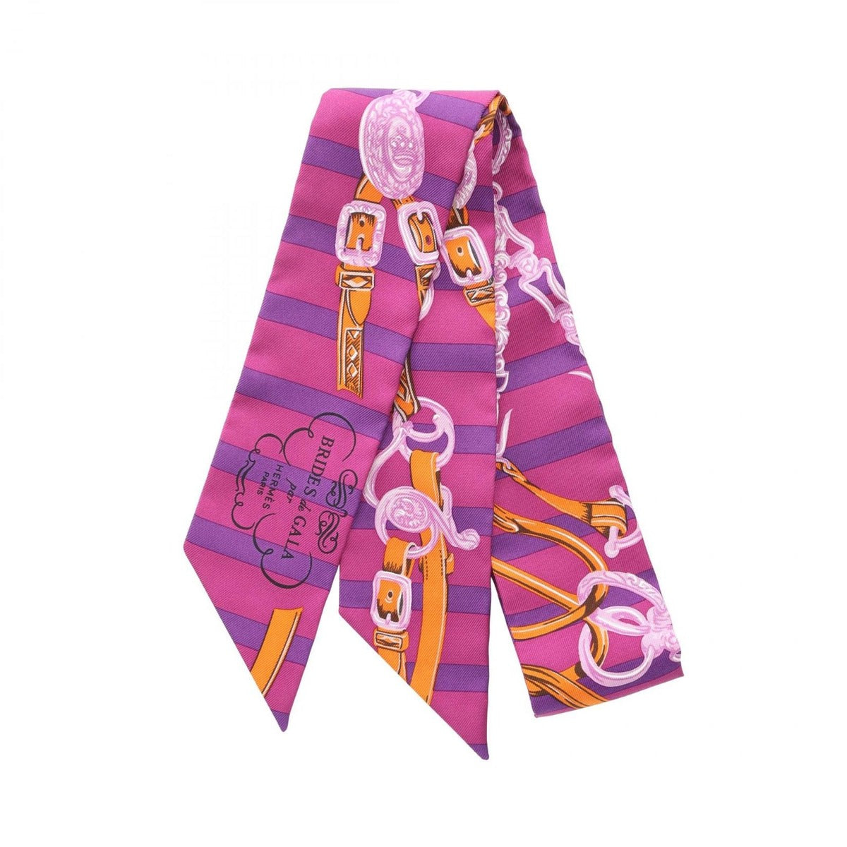 Hermes Scarf Twilly Brides de Gala Silk Purple Multi-color