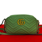 Gucci GG Marmont Quilted Leather Chain Shoulder Bag Pochette — view 2
