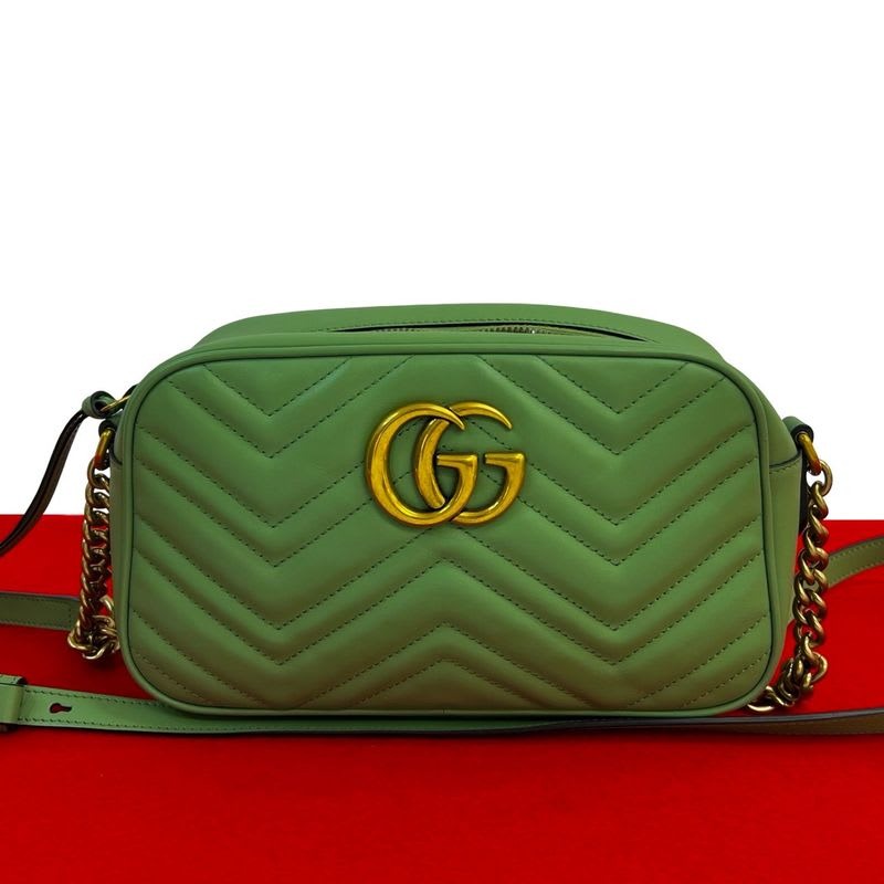 Gucci GG Marmont Quilted Leather Chain Shoulder Bag Pochette — view 2