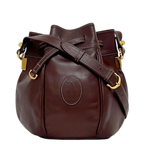Cartier Drawstring Shoulder Bag Gold Must Bordeaux