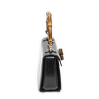 Gucci Small Bamboo Top Handle Flap Black Slim Skirt Fusskin Leather — view 4