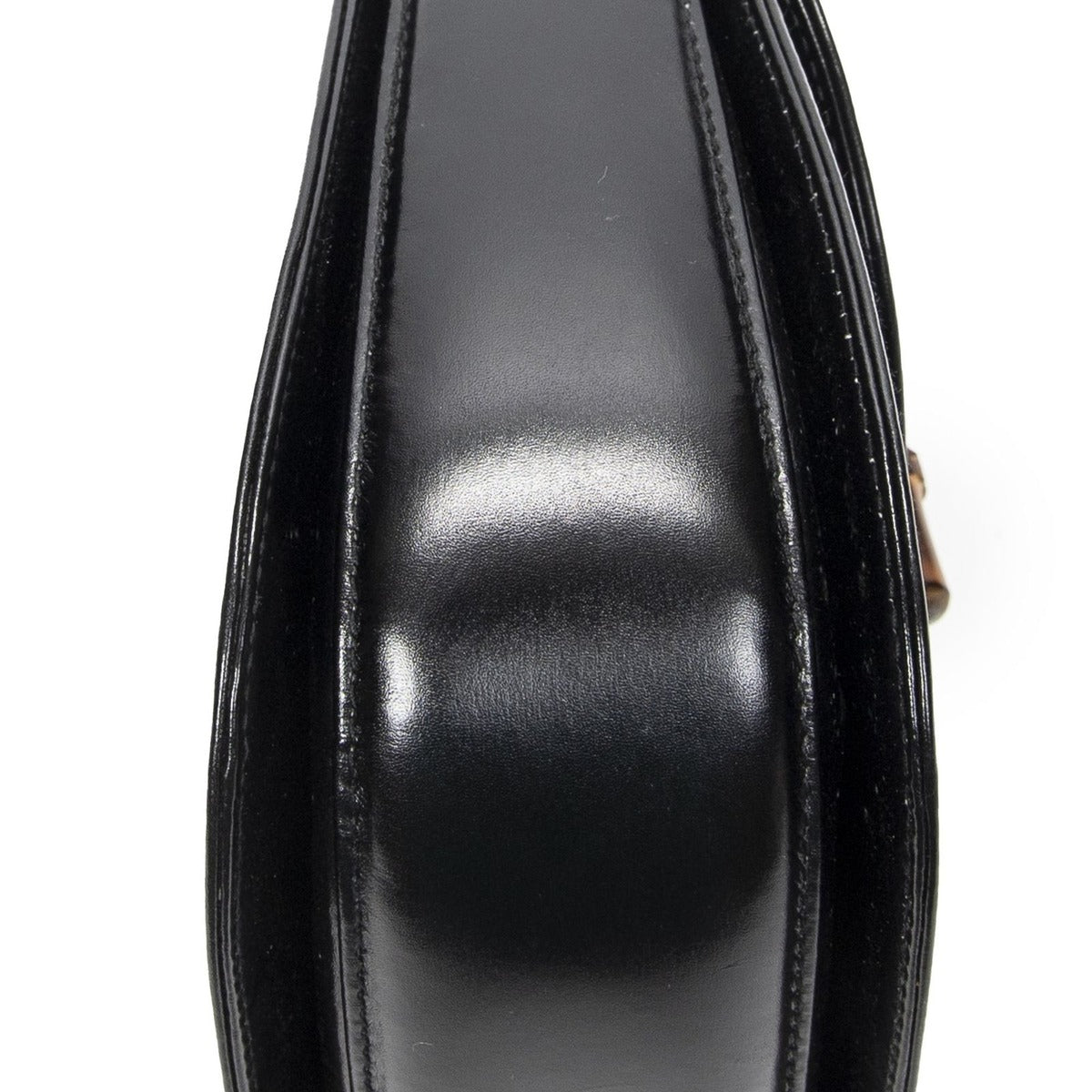 Gucci Small Bamboo Top Handle Flap Black Slim Skirt Fusskin Leather — view 7