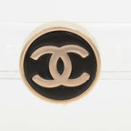 Chanel Earrings CC Logo Gold Black Round