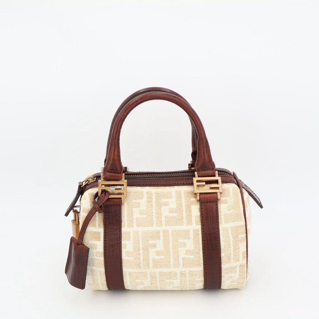 Fendi Zucchino Handbag Brown Canvas Mini — view 2