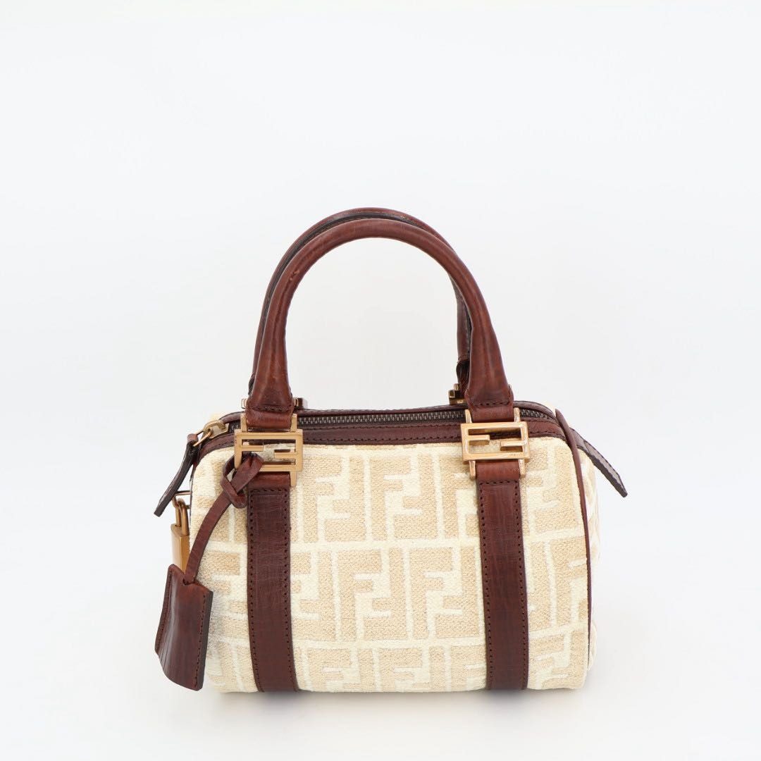 Fendi Zucchino Handbag Brown Canvas Mini — view 2