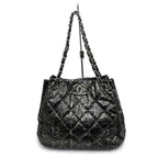 Chanel Nylon Chain Tote Bag Silver Hardware Quilted — view 2