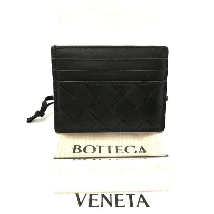 Bottega Veneta Leather Card Case Business Holder Regular Era Black