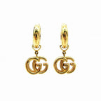 Gucci 18K Yellow Gold Earrings Double Hoop