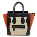 Celine Luggage Micro Handbag Canvas Leather
