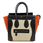 Celine Luggage Micro Handbag Canvas Leather