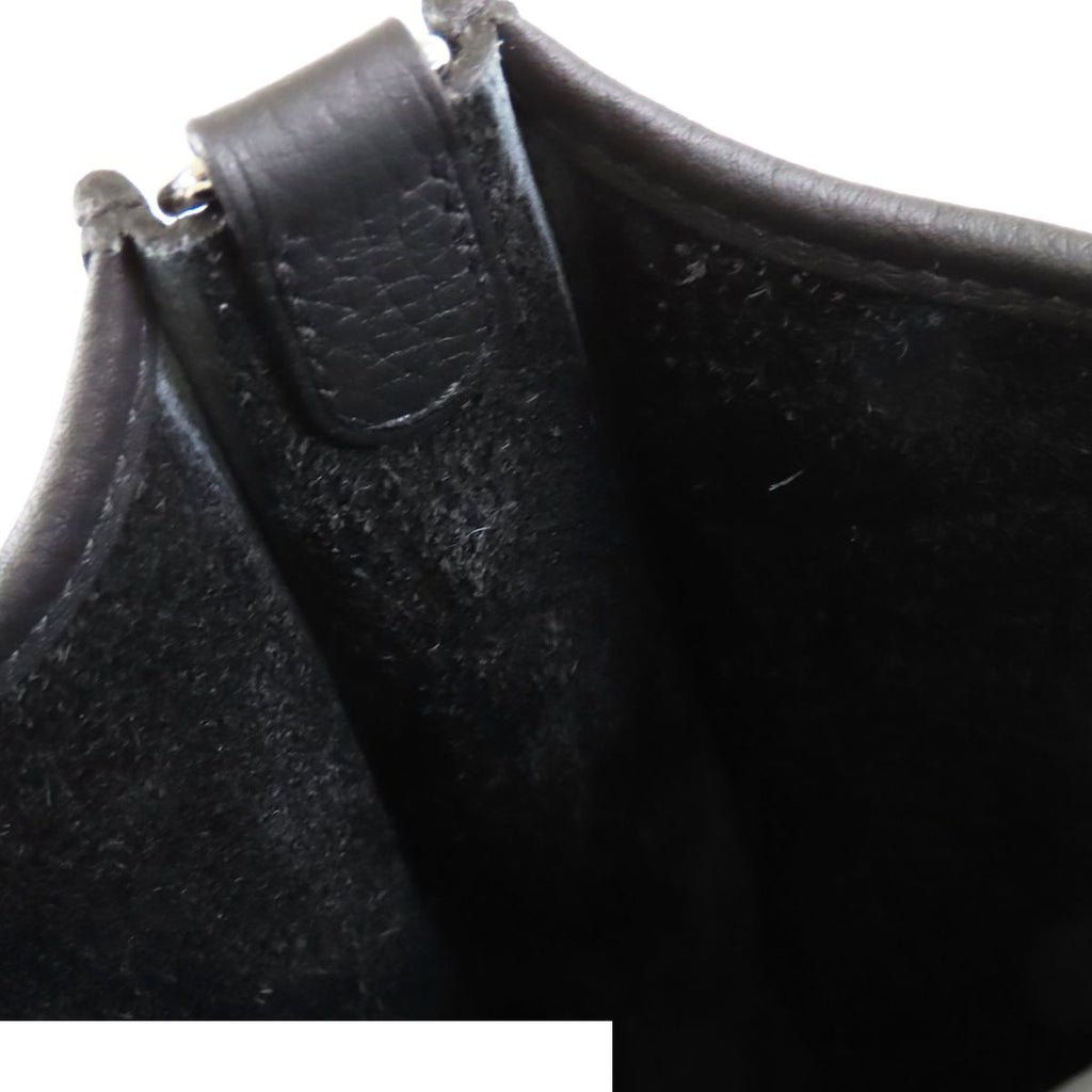 Hermes Evelyne TPM Amazon Black Silver Taurillon Long Shoulder Bag — view 7