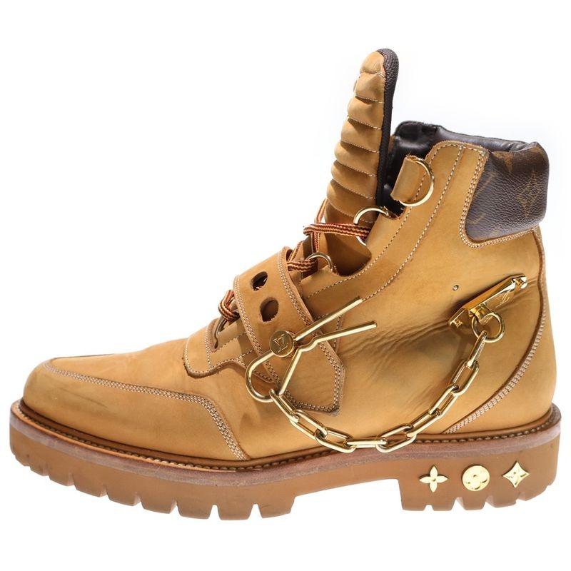 Louis Vuitton Creeper Line Chain Decoration Nubuck Leather Ankle Boots High