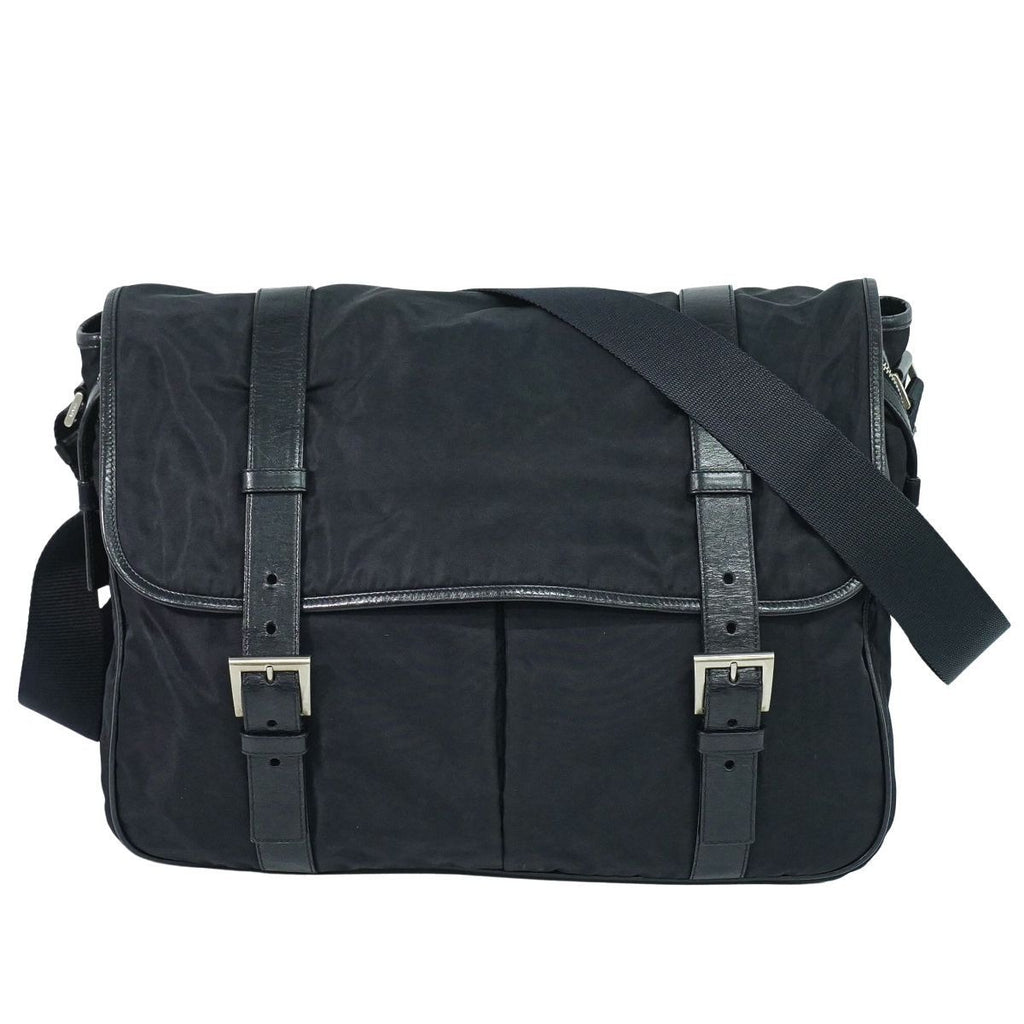 Prada Nylon Shoulder Bag Pochette Black