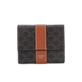 Celine Triomphe Small Trifold Wallet Tan Black