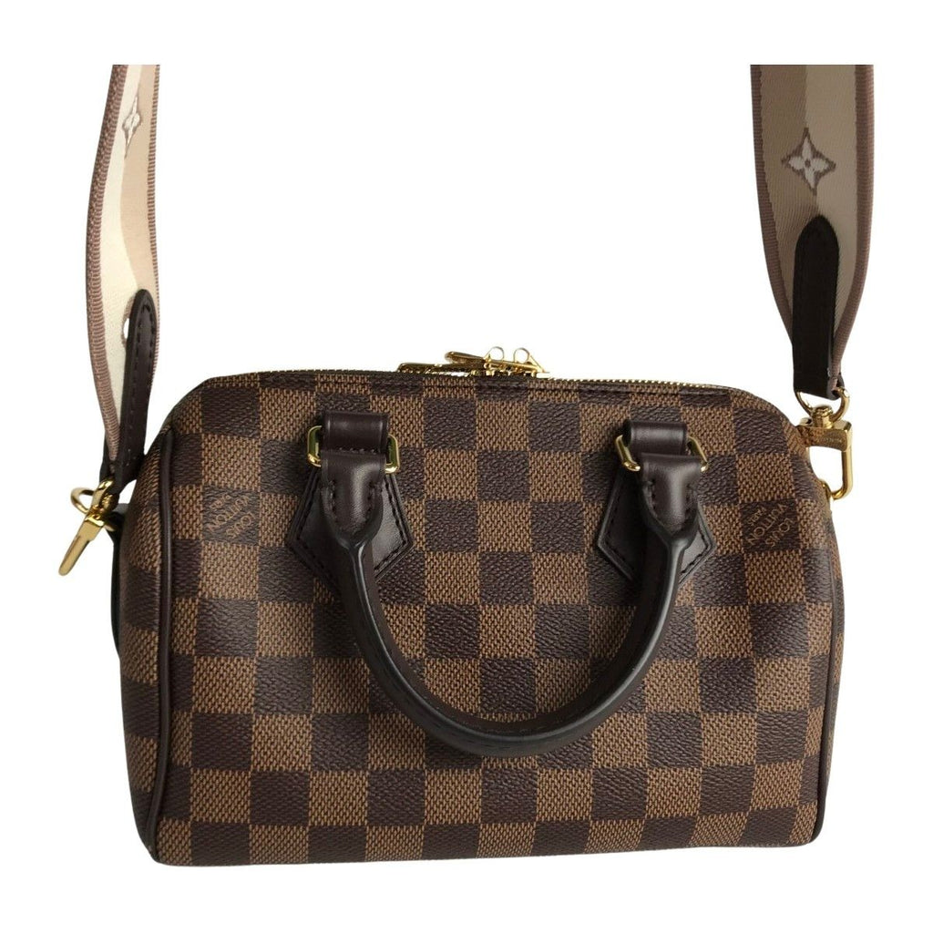 Louis Vuitton Shoulder Bag Damier Ebene Speedy Bandouliere 20 Brown