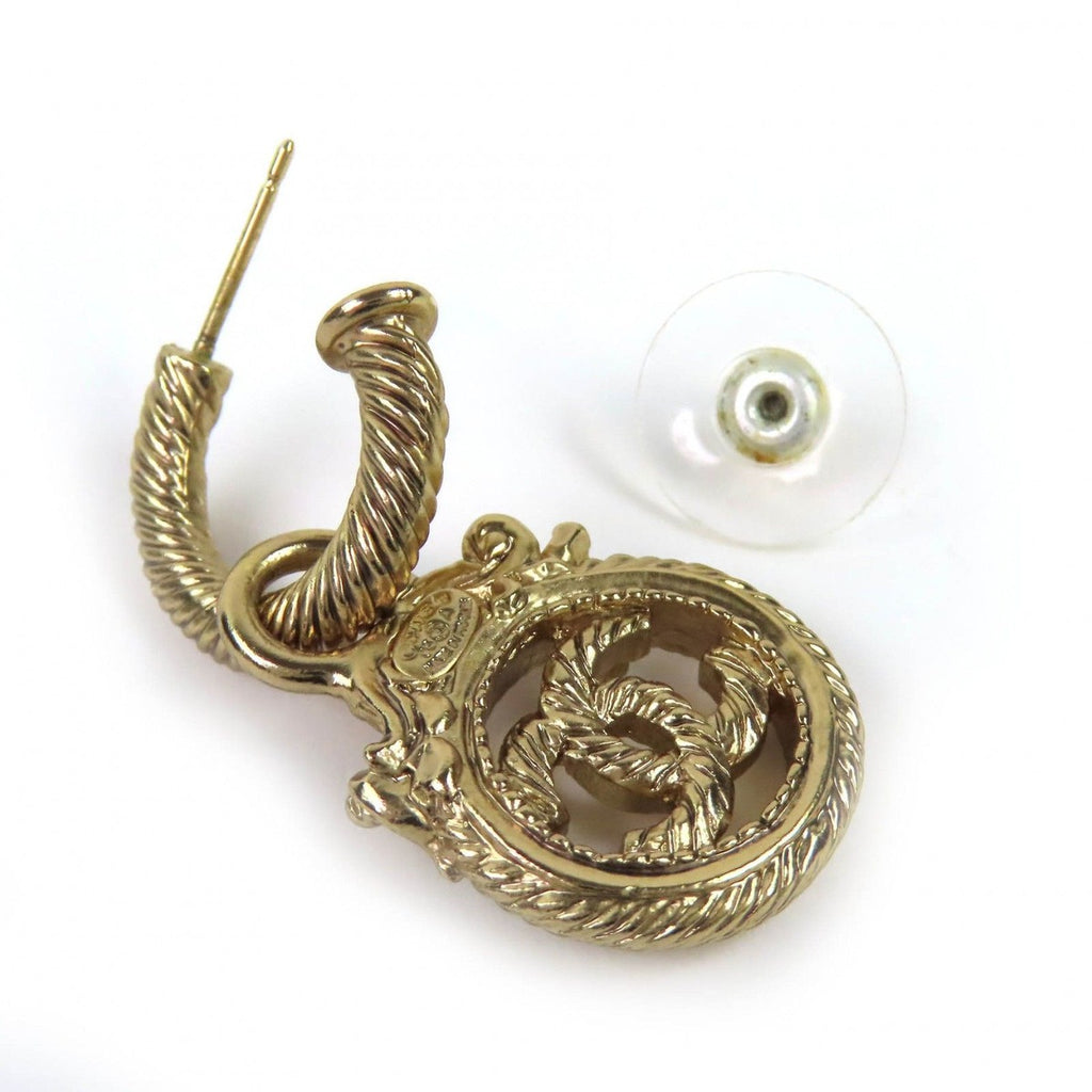 Chanel Vintage CC Logo Rope Twist Swing Earrings — view 5