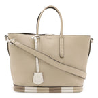 Fendi Selleria Handbag 2-Way Shoulder Bag One Crossbody Leather Sand