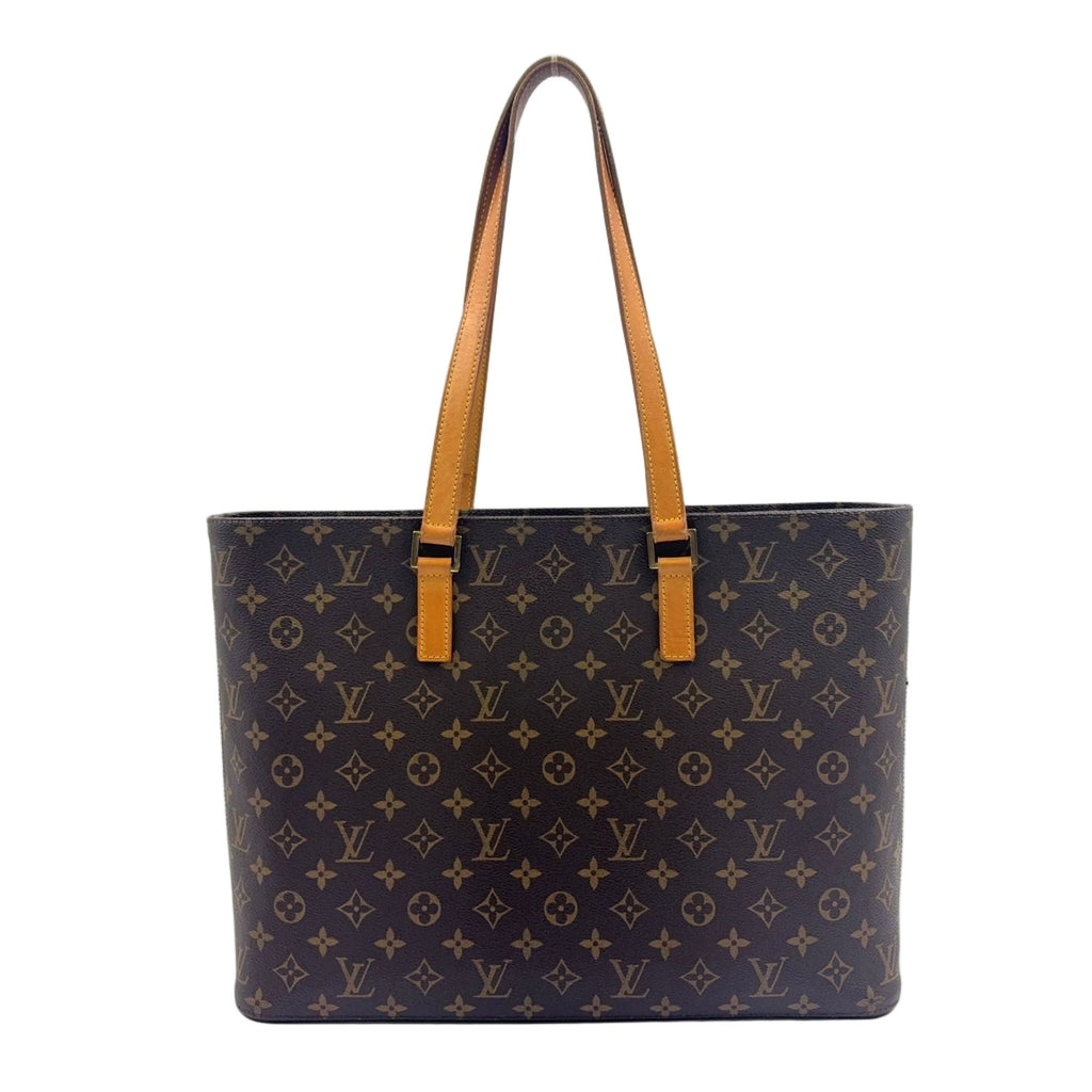 Louis Vuitton Monogram Leather Brown Tote Gold