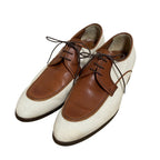 Louis Vuitton Leather Canvas Business Shoes Brown Ecru