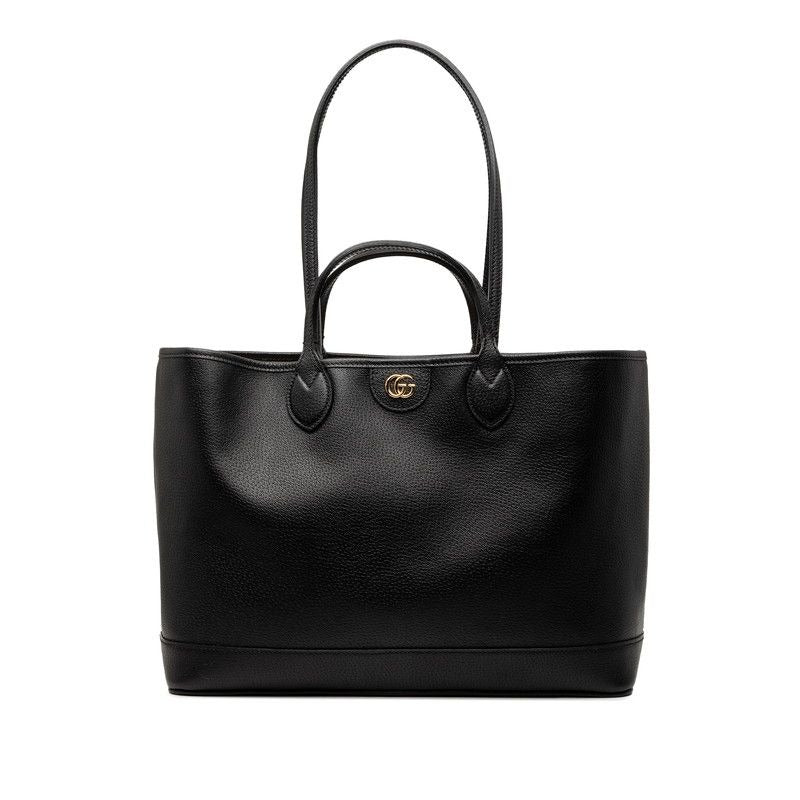 Gucci GG Marmont Double Tote Shoulder Bag Black Leather
