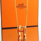 Hermes Pop Ash Necklace GP Orange