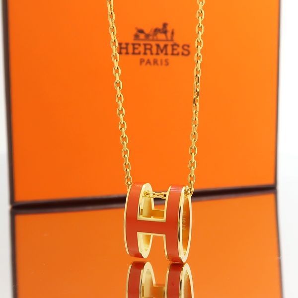 Hermes Pop Ash Necklace GP Orange — view 2