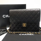 Chanel Chain Shoulder Bag Quilted Push Lock Black Hardware Officially — view 2