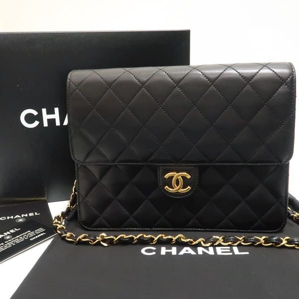 Chanel Chain Shoulder Bag Quilted Push Lock Black Hardware Officially