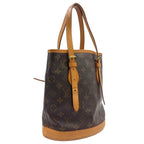 Louis Vuitton Bucket PM Monogram Leather Brown Shoulder Bag Gold — view 2