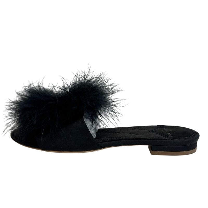 Louis Vuitton Logo Fa-vijou Marilyn Satin Sandals Black