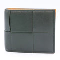 Bottega Veneta Dark Greenish and Orange Calfleather Maxi Intrecciato Cassette