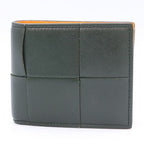 Bottega Veneta Dark Greenish and Orange Calfleather Maxi Intrecciato Cassette