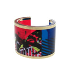 Christian Dior D-jungle Pop Skeleton Butterfly Bangle Plastic Red Bracelet 0486