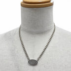 Gucci Trademark Oval Plate Chain Necklace Silver Weight — view 2