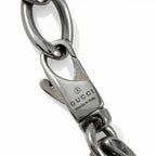 Gucci Trademark Oval Plate Chain Necklace Silver Weight — view 5