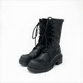 Christian Dior Arcade Boots Short Shoes Leather Black Logo Lace Up Zip