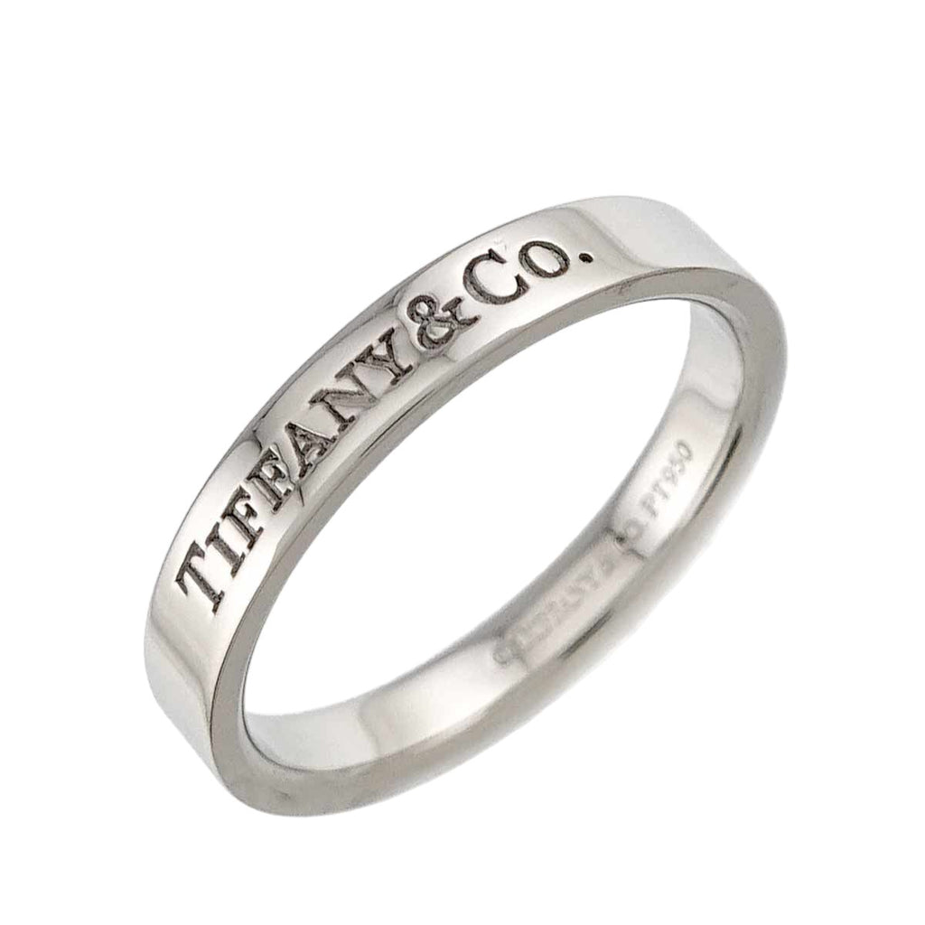 Tiffany & Co Logo Band Ring Pt Platinum