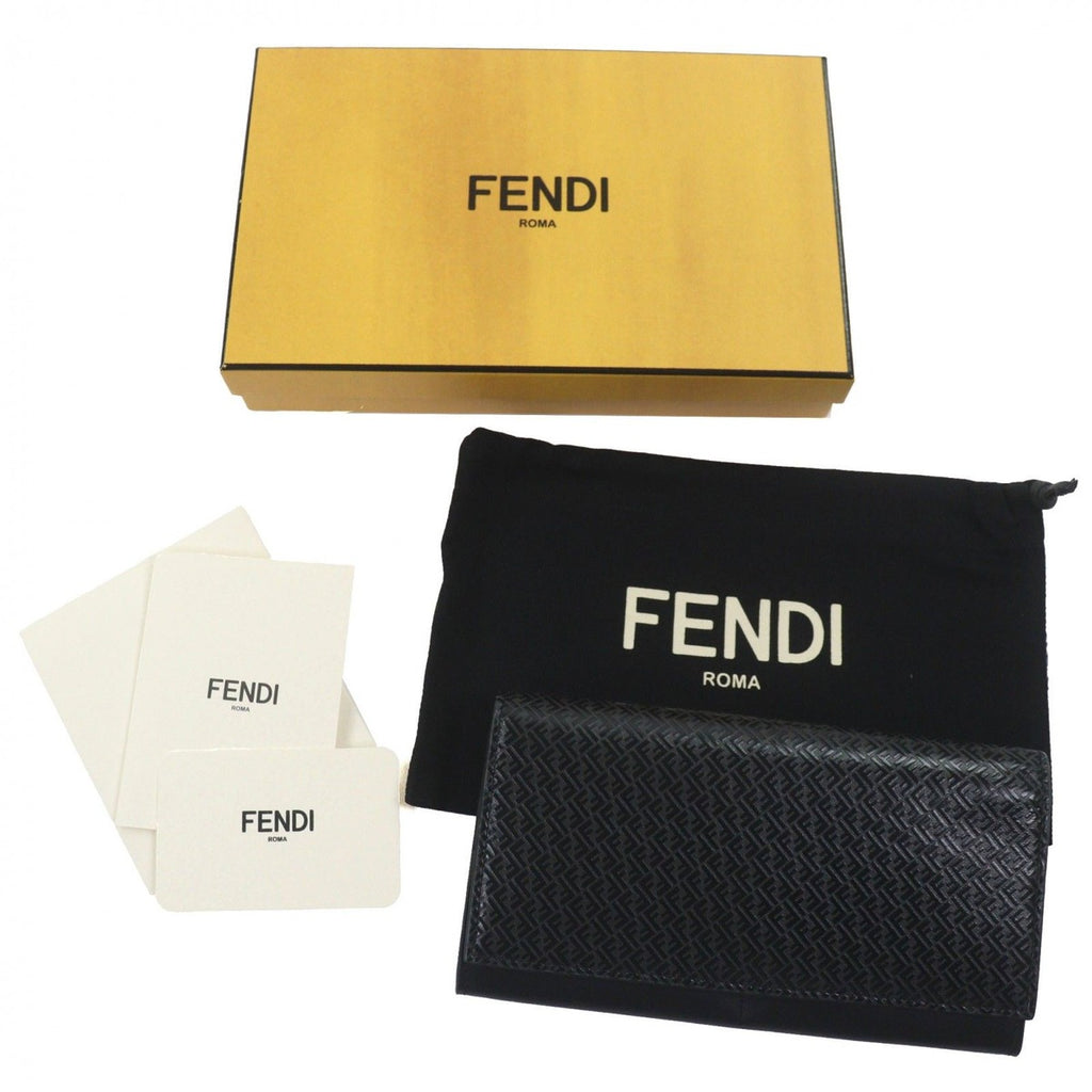 Fendi Leather Micro Zucca Wallet Bifold Black — view 2