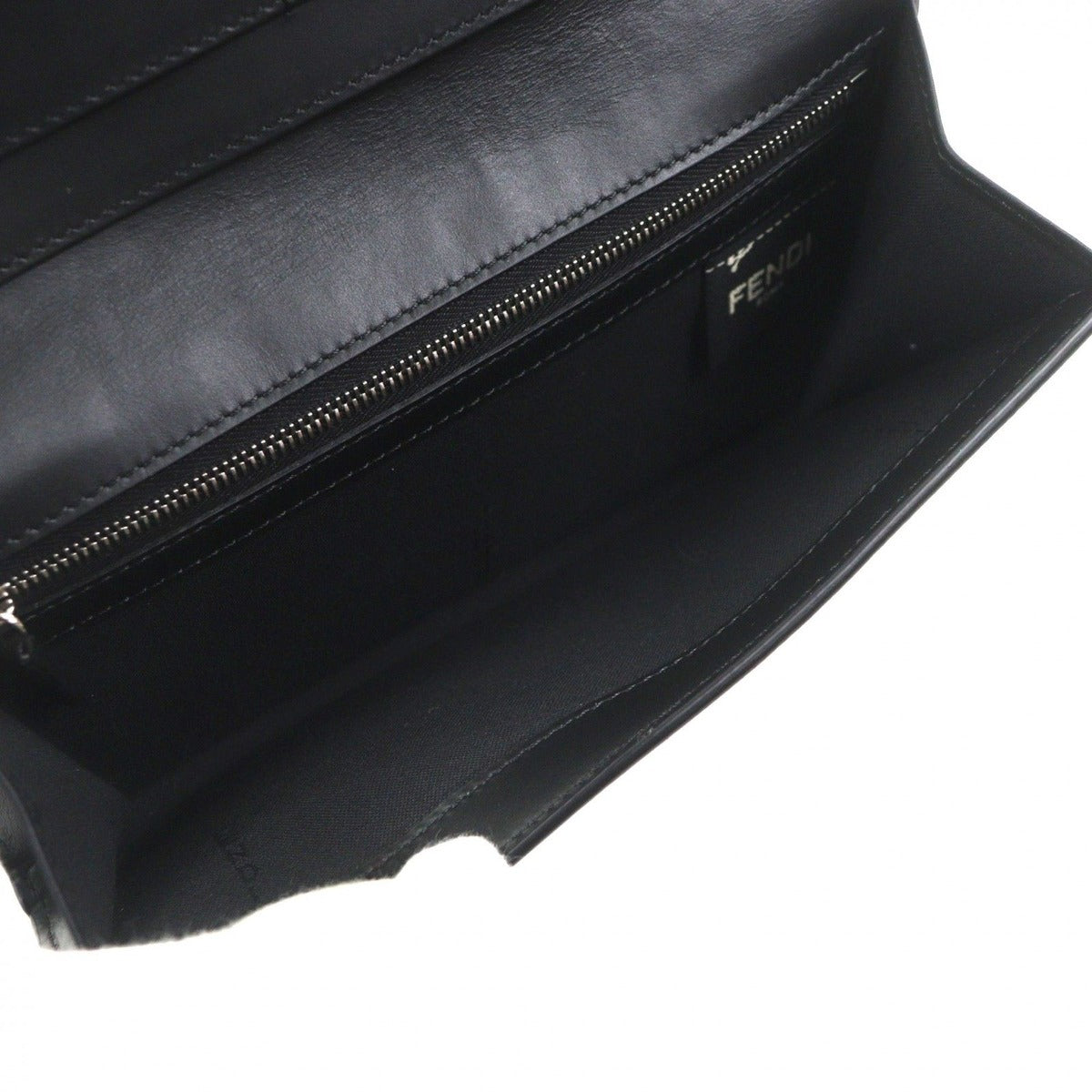 Fendi Leather Micro Zucca Wallet Bifold Black — view 6
