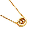 Dior Necklace Logo Oval Gold Plated Rhinestone — view 2