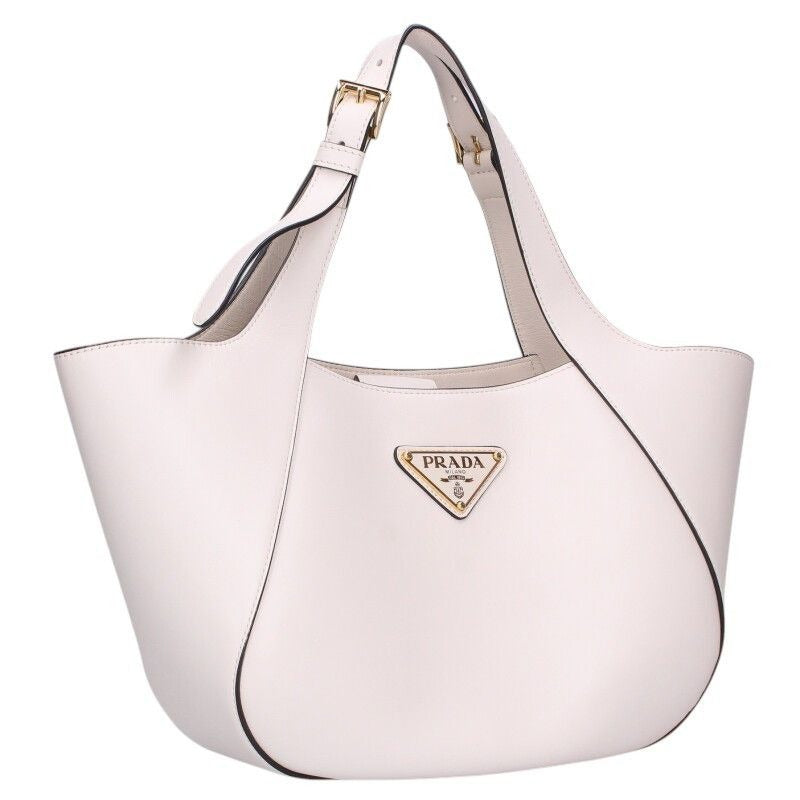 Prada 1 Bg483 Triangle Logo Plate Leather Handbag