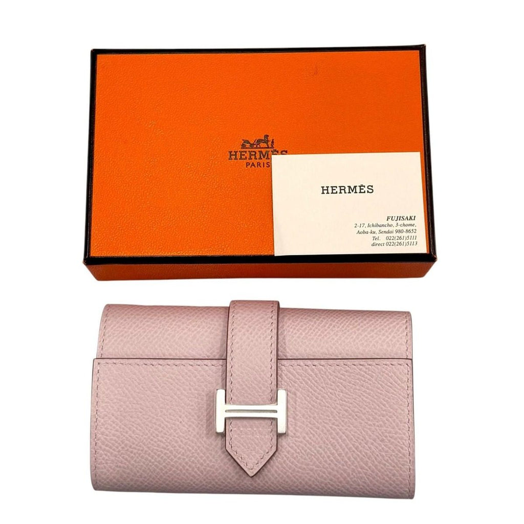 Hermes Bearn Veau Epsom Silver 4 Rows Key Case Mauve Peel Key Holder — view 2