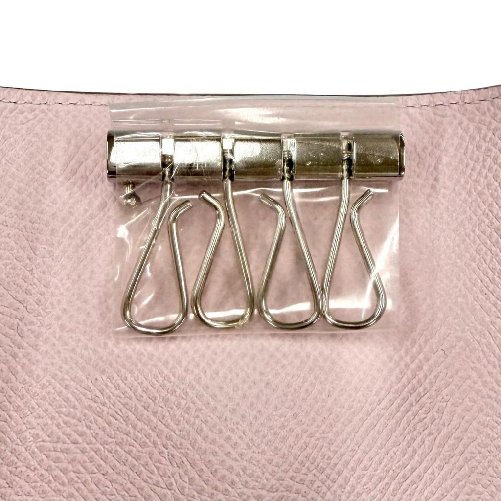 Hermes Bearn Veau Epsom Silver 4 Rows Key Case Mauve Peel Key Holder — view 7