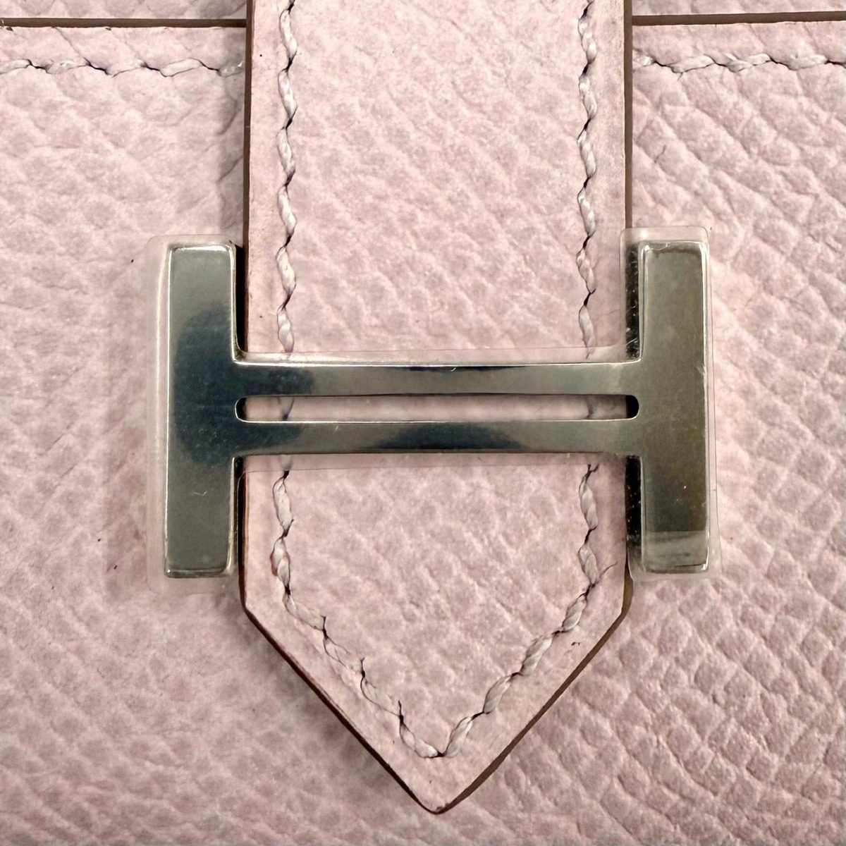 Hermes Bearn Veau Epsom Silver 4 Rows Key Case Mauve Peel Key Holder — view 8