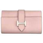 Hermes Bearn Veau Epsom Silver 4 Rows Key Case Mauve Peel Key Holder