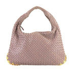 Bottega Veneta Intrecciato Hobo One Shoulder Bag Leather Purple Silver Hardware — view 2