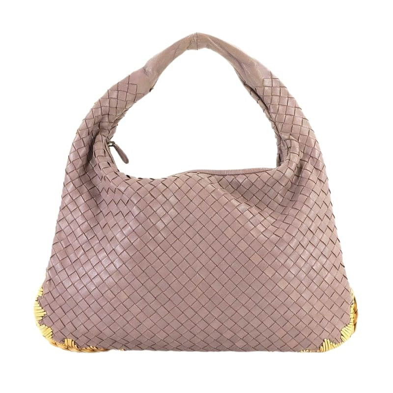 Bottega Veneta Intrecciato Hobo One Shoulder Bag Leather Purple Silver Hardware — view 2
